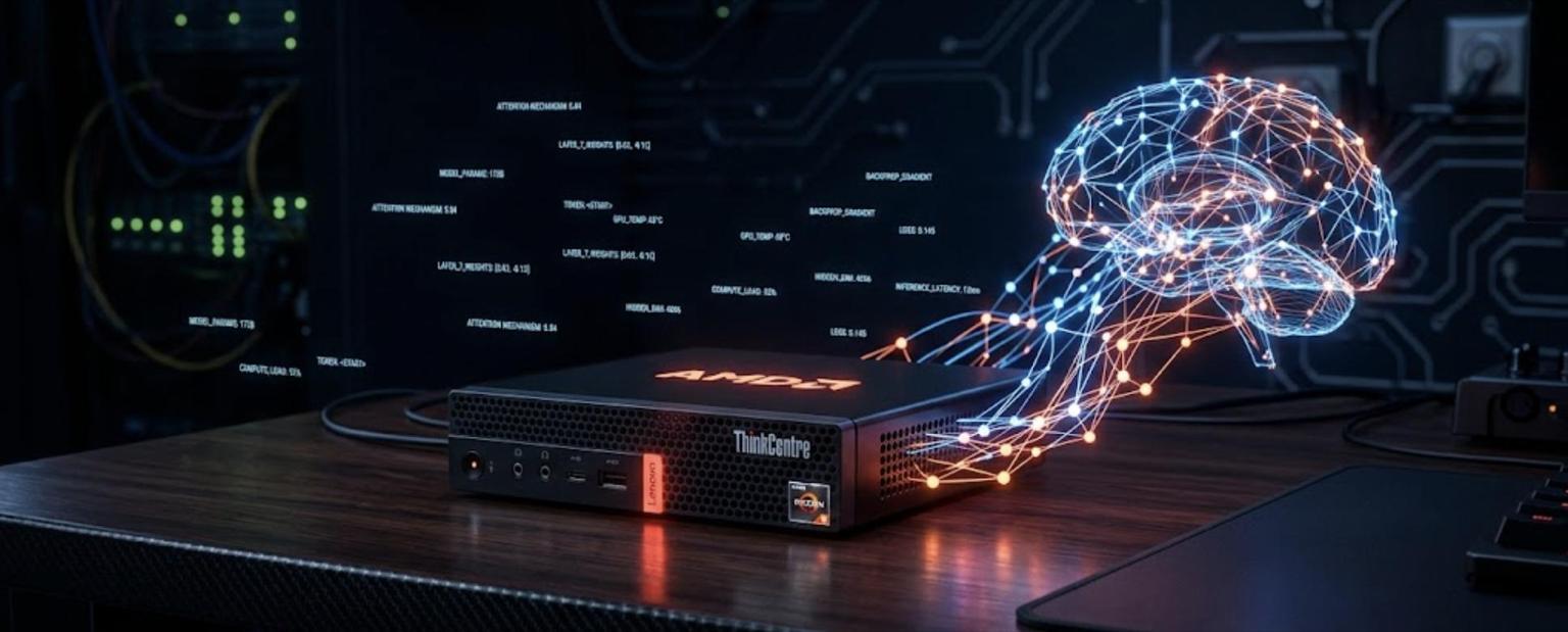 A full walkthrough of setting up Gemma 4 12B QAT on a Lenovo M75Q Gen5 mini-PC with AMD Radeon 780M iGPU. ROCm kernel mapping, GTT memory, GPU clock optimization, and a surprising benchmark result: CPU beats GPU on generation speed. /images/running-a-local-llm-on-amd-radeon-780m-gfx1103-rocm-and-the-gpu-that-wasnt-supposed-to-work/featured.jpg